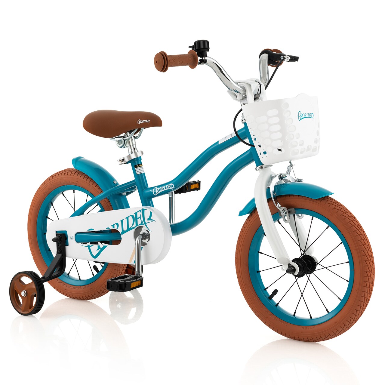 12 Inch Kids Bicycle with Dual Brake System Adjustable Seat and Removable Basket
